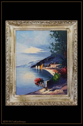 Harbor Scene Oil Painting